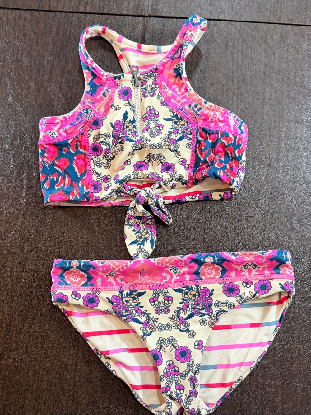 Maaji Girls' Marlene Candi Reversible Two-Piece Swim Set - Pink & Blue Sz 6/8
